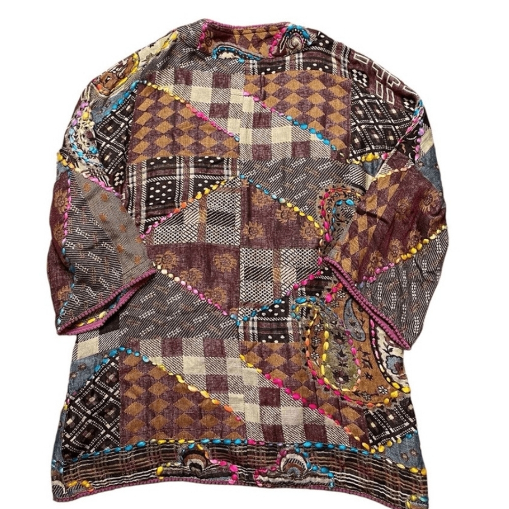 John Mark Multicolor Patchwork Cardigan - image 4